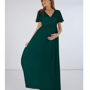 Azazie verna maternity dress in pine